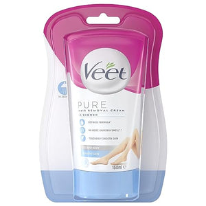 Veet In Shower Hair Removal Cream Sensitive Skin with Aloe Vera & Vitamin E (150ml)