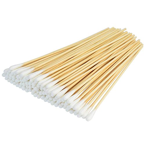 500 Pcs Swabs Cotton Sticks, Bantoye 6 Inches Cleaning Sterile Sticks with Wooden Handle for Wound Clean, Cleaning Makeup, Removal Residue