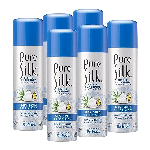 Pure Silk Dry Skin Treatment Spa Therapy Shave Cream for Women, 7.25 Oz, Pack of 6