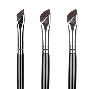 Eyeliner Brushes Set, Etercycle Fine Angled Eyeliner Eyebrow Concealer Brushes, Upgraded Sickle Ultra Thin Slanted Flat Angle for Beauty Cosmetic Tool(3 Pieces)
