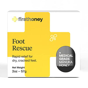 FIRST HONEY® Manuka Foot Cream for Dry, Cracked Skin | Fast Relief for Feet | Natural & No Fillers | Safe for Kids & Toddlers | 2oz