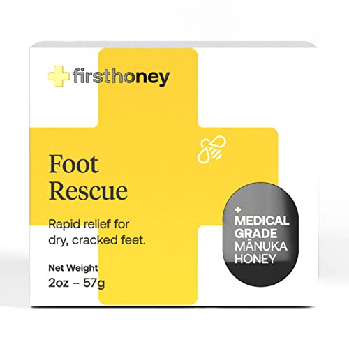 FIRST HONEY® Manuka Foot Cream for Dry, Cracked Skin | Fast Relief for Feet | Natural & No Fillers | Safe for Kids & Toddlers | 2oz
