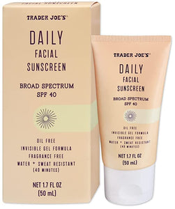 Trader Joe's Daily Facial Sunscreen Broad Spectrum SPF 40