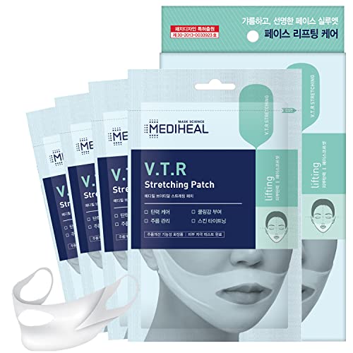 Mediheal V.T.R Stretching Patch 1 pack (4pcs) - High Adhesive Tension Intensive Face Lifting and Tightening Band Mask Sheet, Anti-Aging, Prevents Double Chin for Sagging Skin, Firming and Elasticity