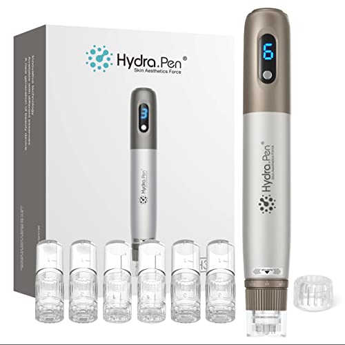 Dr Pen Hydra Pen H3 Microneedling Pen with 6 Cartridges, Professional Serum Applicator Micro Needling Machine, Electric Microneedle Derma Stamp, 2Pcs 12Pin+2Pcs Nano-HR+2Pcs Nano-HS