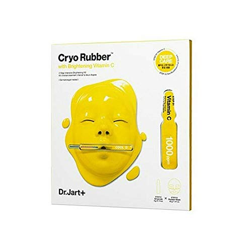 Dr.Jart Dermask Cryo Rubber Facial Mask Pack (4 Types) NEW UPGRADE Ampoule + Rubber Mask 2 Step Kit (Brightening Vitamin C)