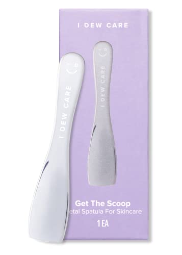 I Dew Care Multi-functional Applicator - Get The Scoop | Gift, Stainless Steel Spatula, Beauty Tool for Cream, Lip Balm, Wash-Off Masks, Mixing, Depuffing