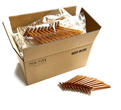 100 Twin Blade Disposable Razors Made of 35% Wheat Straw Fiber in Bulk - Professional or Home Use