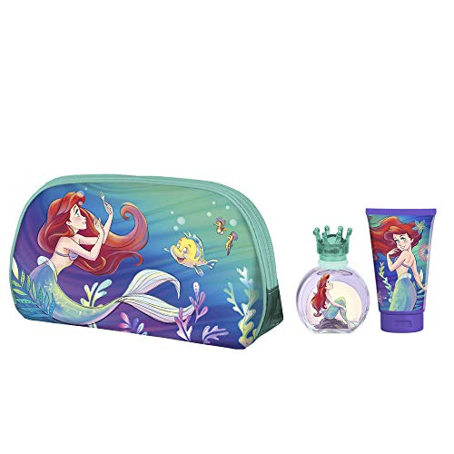 Ariel, Little Mermaid, Disney, Whosits and Whatsits Galore, Princess, Kids, Fragrance, Set, Eau De Toilette, EDT, 1.7oz, 50 ml, Shower Gel, Toiletry Bag, Made in Spain, by Air Val International
