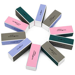 10PCS Nail Buffer Block, AHIER 4 Way Colorful Buffing Block Shine Polisher Nail Buffing File Manicure File Sanding Files