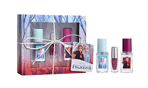 Disney Frozen, Elsa, Anna, Princess, SISTERS IN BEAUTY, Fragrance, for Kids, 3 Piece, Gift Set.5oz, 15ml, Eau de Toilette, EDT, Nail Polish, Made in Spain, Fragrance by Air Val International