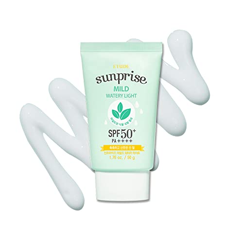 ETUDE Sunprise Mild Weightless Watery Light Texture SPF50+/PA+++ 1.7 fl. Oz (50ml) (21AD) | Light Moisturizing Sunblock for Sensitive Skin | Korean Skin Care