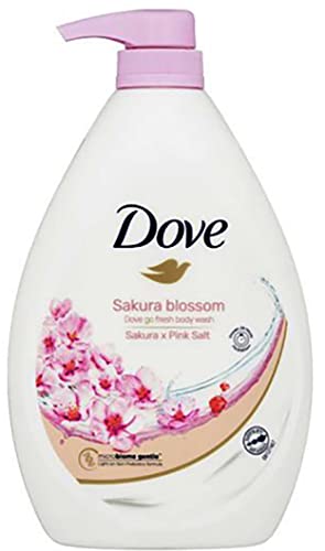 Dove Body Wash Go Fresh Sakura Blossom with Pink Salt,33.8 Ounce Pump,1 item