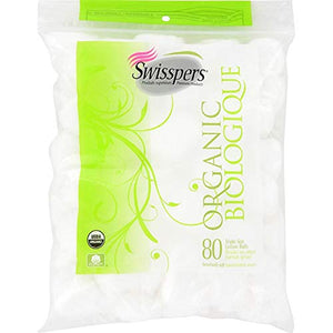 Organic Essentials Cotton Balls Triple Size 80 Each (Pack of 2)