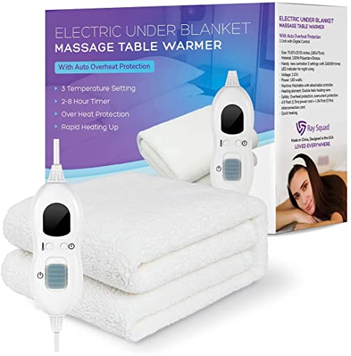 (71” X 30”) RS Deluxe Fleece Massage Table Warmer Heating Pad Blanket , Electric Heated Blanket, Spa Beauty Massage Therapy