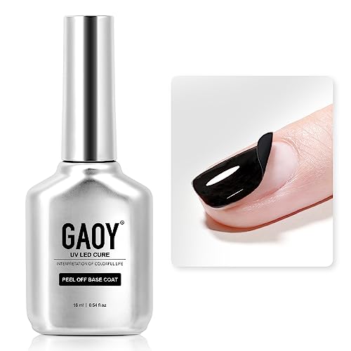 GAOY Peel Off Gel Base Coat for Gel Nail Polish, 16ml Peelable Clear Foundation for Use with UV LED Nail Lamp