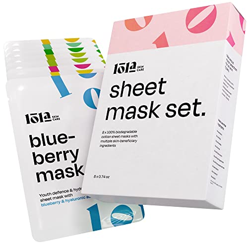 Face Masks Skincare with Aloe Vera, 8 pcs Sheet Mask - Beauty Facial Mask, Brightens Skin, Boosts Collagen, Hydrating Face Masks Sheets