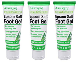 ASSURED Epsom Salt Foot Gel for Swollen Achy Feet, 3-ct Set