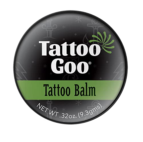 Tattoo Goo Original Travel Size Tattoo After Care, Natural Tattoo Balm with Beeswax and Cocoa Butter, Soothing Tattoo Ointment and Brightening Care, .32 oz; Packaging may vary