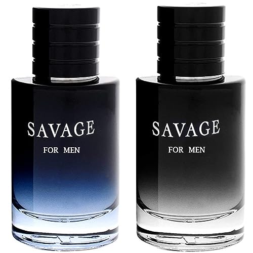 Fragnance Sparks Savage for Men Combo of (Black and Blue) - 3.4 Oz each, Men's Eau Perfum - Refreshing & Warm Masculine Scent