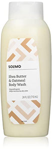 Amazon Brand - Solimo Shea Butter and Oatmeal Body Wash, 24 Fl Oz (Pack of 6)