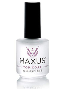 Maxus Nails Top Coat Nail Polish with High Shine, Quick-Drying, Clear, 5 Oz.