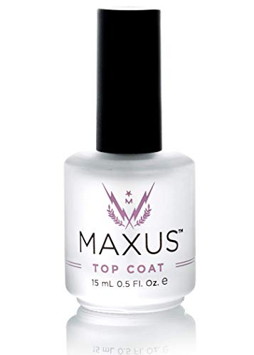 Maxus Nails Top Coat Nail Polish with High Shine, Quick-Drying, Clear, 5 Oz.