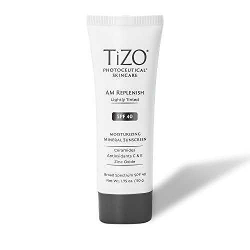 TIZO Photoceutical AM Replenish Lightly Tinted Creams, Gels, & Lotions SPF 40, 1.75 Fl Oz