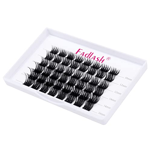 Lash Clusters 10-16mm Mixed Tray Individual Lashes Cluster Mixed Tray D Curl Lash Clusters DIY Eyelash Extensions Individual Cluster Lashes Large Tray FADLASH (F6-0.07D, 10-16mm)