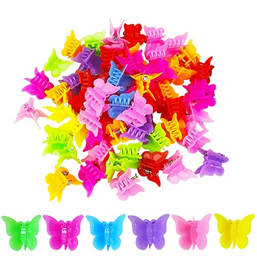 100 Packs Butterfly Hair Clips, Beautiful Mini Hair Accessories for Girls and Women, Random Color