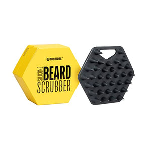 Tooletries - Beard Scrubber - Silicone Facial Hair Exfoliator & Brush - Deep Cleans, Unclogs Pores, Promotes Hair Growth, & Removes Beardruff - Soft-Touch Shower & Bathroom Accessory - Charcoal