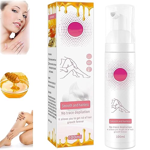 Eelhoe Beeswax Hair Removal Mousse,Eelhoe Hair Removal Mousse, Eelhoe Hair Removal Spray,Gentle & Skin Friendly Hair Removal Cream,Suitable for Women & Men(1PCS-100ML)