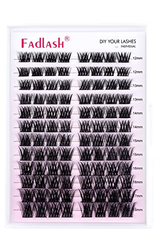Lash Clusters 10-16mm 96pcs Individual Lashes Cluster Mixed Tray D Curl Lash Clusters DIY Eyelash Extensions Individual Cluster Lashes DIY Lash Extension Kit Home (F2-0.07D, 10-16mm)