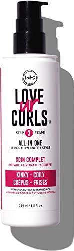 LUS Brands Love Ur Curls All-in-One Styler for Kinky-Coily Hair, 8.5 oz - Repair, Hydrate, and Style in One Easy Step - Customized Hair Care For Natural Kinky- Coily Textures - No Crunch, No Cast, Non-Sticky Hair Care With Shea Butter and Moringa