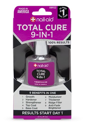 Nail-Aid Total Cure 9 in 1 Treatment., Clear, 0.51 Fl Oz