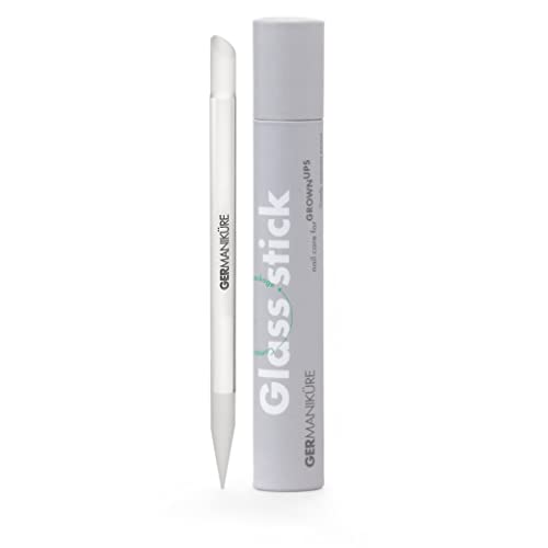 GERMANIKURE Glass Cuticle Stick - Ethically Made in Czech Republic - Cuticle Pusher & Remover, Callous & Dry Skin Fingertip File, Nail Shaper