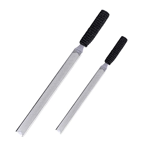 IDOU 2 Pieces Toe Nail Files for Thick Nails,Stainless Steel, 4 Sides for Men Seniors & Dogs