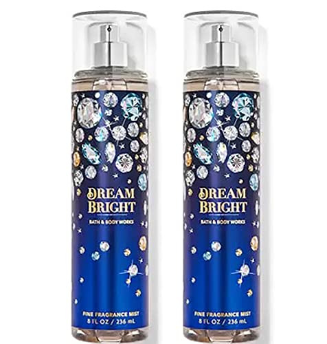 Bath & Body Works Dream Bright Fine Fragrance Body Mist Gift Set 8 Fl oz (Pack of 2) (Dream Bright) blue 16.0 Fl Oz