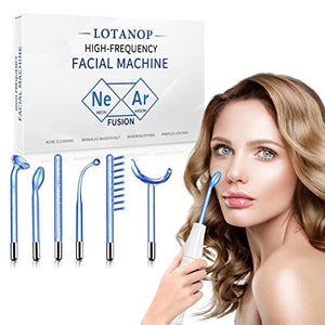 High Frequency Facial Wand-with 6 Different Tubes, Portable Handheld High Frequency Facial Machine for Skin Care