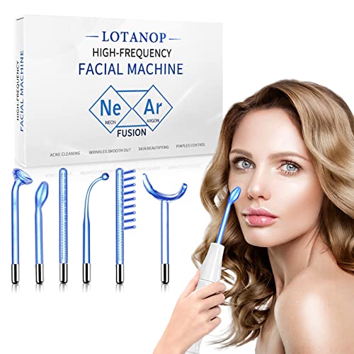 High Frequency Facial Wand-with 6 Different Tubes, Portable Handheld High Frequency Facial Machine for Skin Care