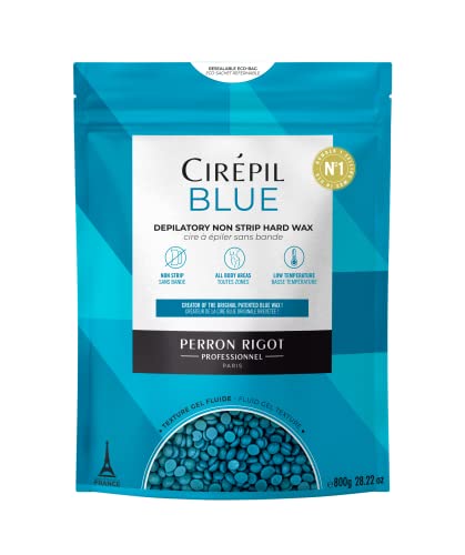 Cirepil - Blue - 800g / 28.22 oz Wax Beads Bag - All-Purpose & Unscented - Perfect for Sensitive Skin - Disposable Blue Wax Refill Bag - Fluid Gel Texture, Easy Removal, Peel-Off Wax - No Strip Needed