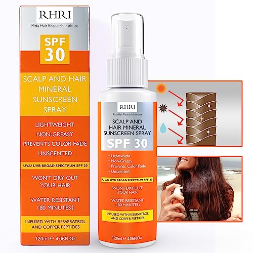 Sunscreen for Hair and Scalp, Premium SPF 30 Hair Sunscreen Spray| Protect from Harmful UV Rays, Color Fade, and Dryness | Non-Greasy Formula