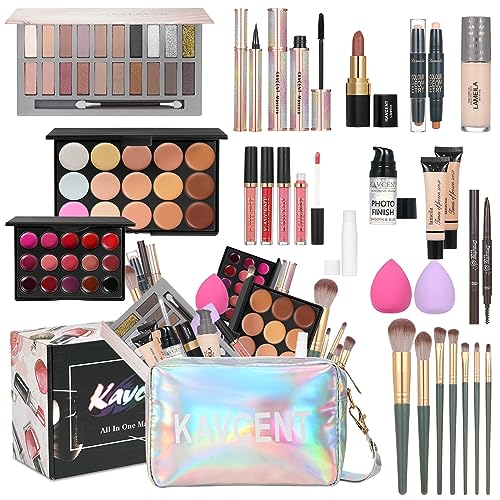 Makeup Sets for Teens Makeup Kit for Women Full Kit Makeup set Makeup Kit Eyeshadow Palette Foundation Mascara Contour Stick Lipgloss Cosmetic Bag Makeup Teenager Gift