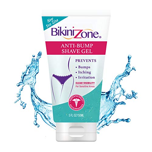 Bikini Zone Anti-Bumps Shave Gel - Close Shave w/No Bumps, Irritation, or Ingrown Hairs - Dermatologist Recommended - Clear Full Body Shaving Cream? (5 oz)