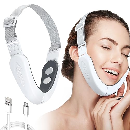 Double Chin Reducer Machine, Electric V-Face Shaping Eliminator, 6 Modes and 12 Intensity Levels Face Lift Device, Intelligent Lifting Firming Saggy Skin Tightening Machine for Women Skin Care