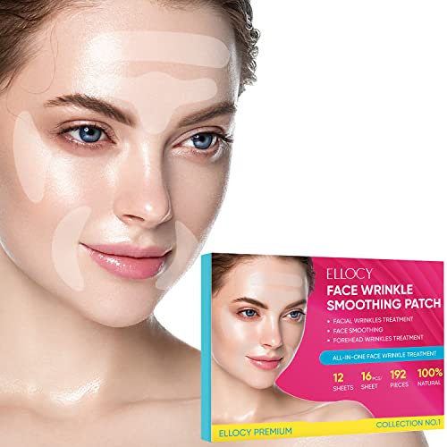 Ellocy Face Wrinkle Patches,192PCs Face Tape for Wrinkles Forehead Wrinkle Patches Face Patches for Wrinkles Anti Wrinkle Patches Facial Patches