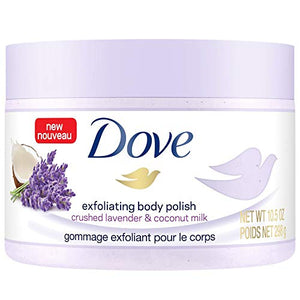 Dove Exfoliating Body Polish Body Scrub Crushed Lavender & Coconut Milk 10.5 oz