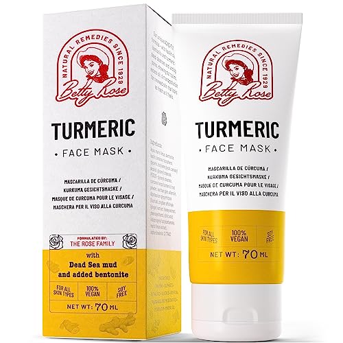 Turmeric Face Mask, Aztec Clay Mask, Brightening Facial Treatments, 100% Organic Face Mask, Clay Mask for Face, Reduce Acne & Dark Spots, Betty Rose's Botanicals Skin Care