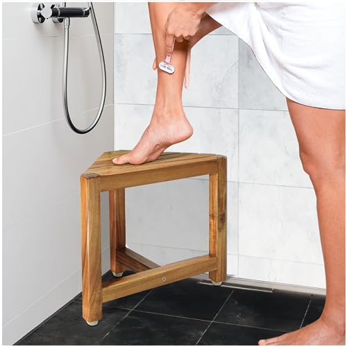 DITAVN Shower Foot Rest 12 in - Shower Stool for Shaving Legs, Small Corner Bathroom Bench Suitable for Small Shower Spaces - Bath Seat, Spa Foot Rest Shaving Stool Corner.