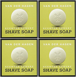 Van Der Hagen Men's Luxury Scented Shave Soap, 3.5 Ounce (Pack of 4)